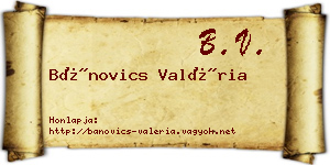 Bánovics Valéria névjegykártya