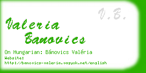 valeria banovics business card