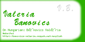 valeria banovics business card